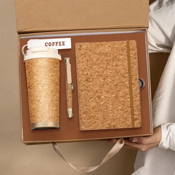 Sustainable Cork Notebook Pen & Tumbler Cork Gift Set - Sustainable Cork Notebook Pen & Tumbler Cork Gift Set - Image 4 of 4