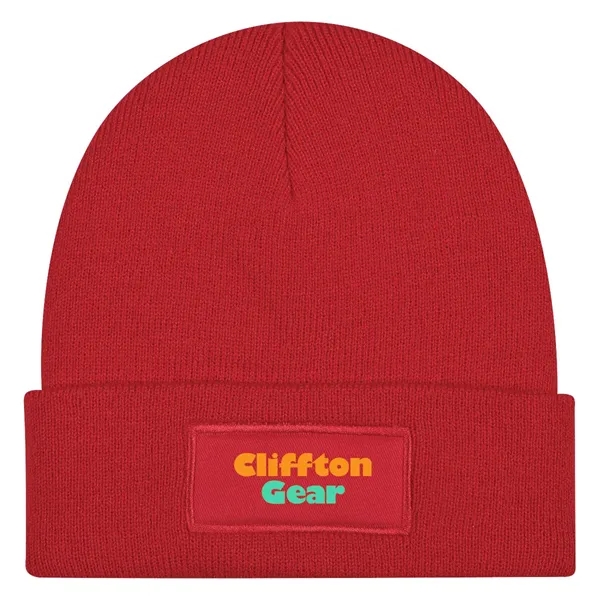 Patch rPET Knit Beanie With Cuff - Patch rPET Knit Beanie With Cuff - Image 11 of 13