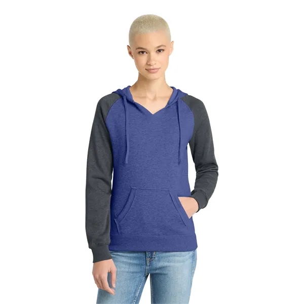District Women's Lightweight Fleece Raglan Hoodie.