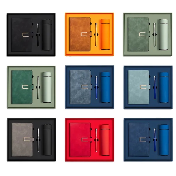 Deluxe A5 Notebook Pen Gift Set w/ Water Bottle - Deluxe A5 Notebook Pen Gift Set w/ Water Bottle - Image 1 of 4