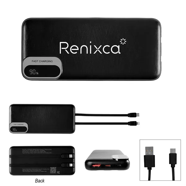 10,000 mAh Power Bank With Built-In Cables - 10,000 mAh Power Bank With Built-In Cables - Image 2 of 2