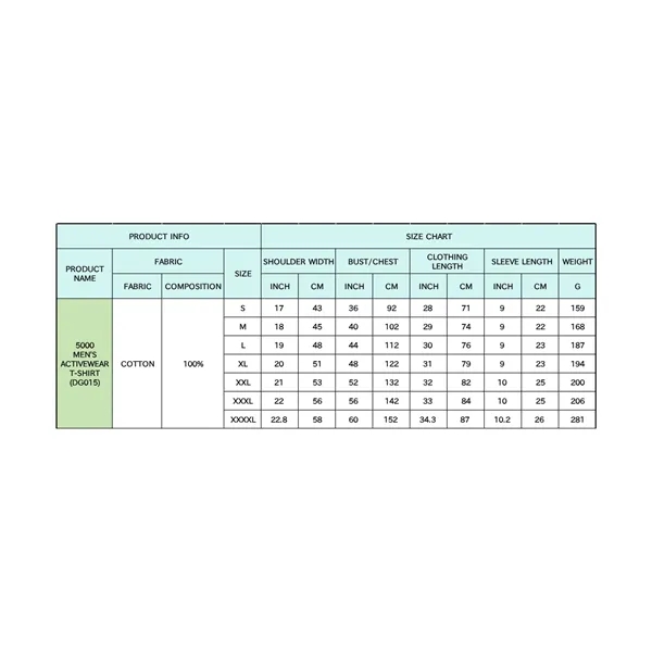 MEN'S ACTIVEWEAR T-SHIRT G5000 DTF PRINT RUSH SERVICE LA - MEN'S ACTIVEWEAR T-SHIRT G5000 DTF PRINT RUSH SERVICE LA - Image 0 of 0