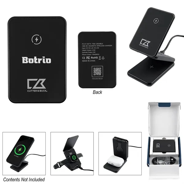 Cutter & Buck® 3-In-1 Magnetic Wireless Charger - Cutter & Buck® 3-In-1 Magnetic Wireless Charger - Image 0 of 2
