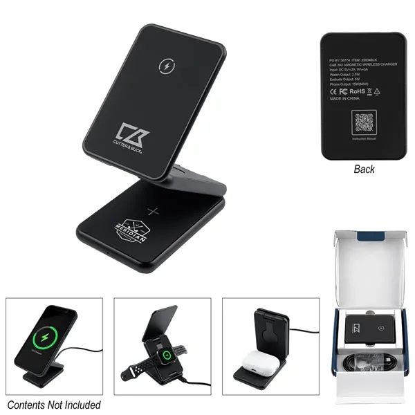 Cutter & Buck® 3-In-1 Magnetic Wireless Charger - Cutter & Buck® 3-In-1 Magnetic Wireless Charger - Image 2 of 2