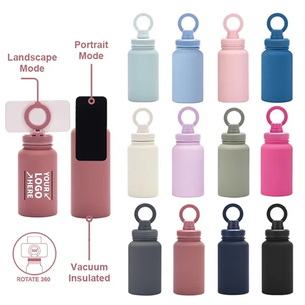 Mobile Phone Magnetic Holder Stainless Steel Thermos Bottle