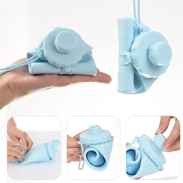 Custom Resistant Convenient Foldable Silicone Water Bottle