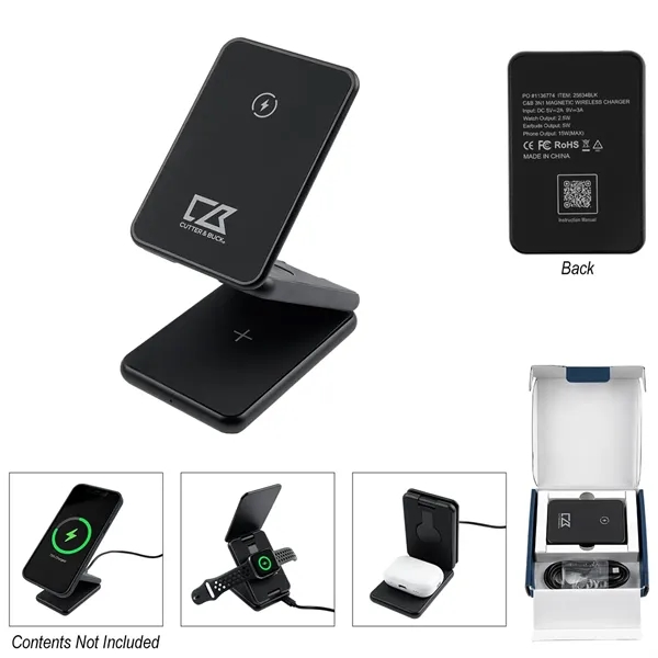 Cutter & Buck® 3-In-1 Magnetic Wireless Charger