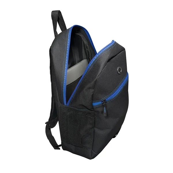 Front Zipper Color Laptop Backpack - Front Zipper Color Laptop Backpack - Image 3 of 11