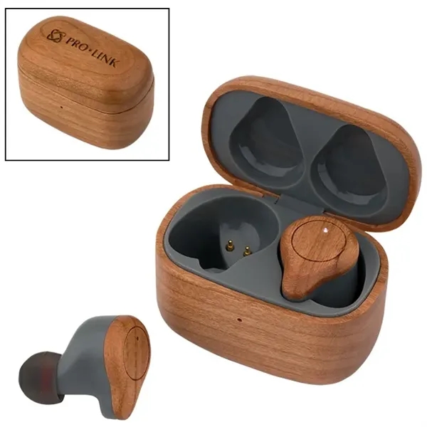 Cherry Wood TWS Wireless Earbuds and Charger Case - Cherry Wood TWS Wireless Earbuds and Charger Case - Image 0 of 19