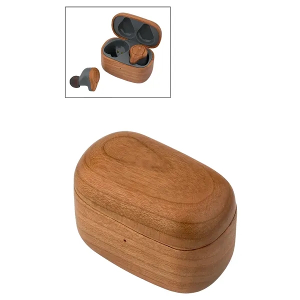 Cherry Wood TWS Wireless Earbuds and Charger Case - Cherry Wood TWS Wireless Earbuds and Charger Case - Image 3 of 19