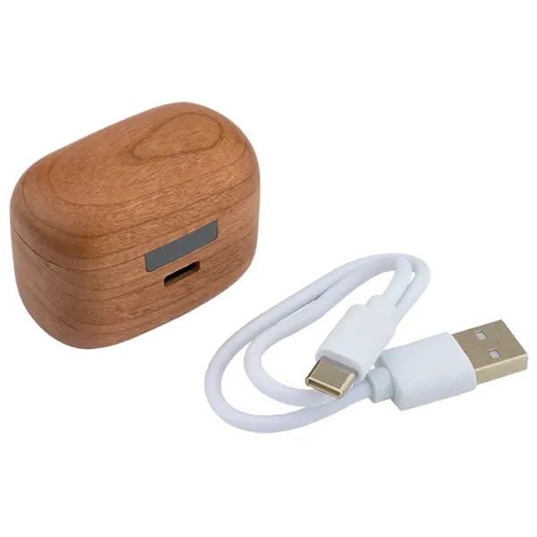 Cherry Wood TWS Wireless Earbuds and Charger Case - Cherry Wood TWS Wireless Earbuds and Charger Case - Image 9 of 19