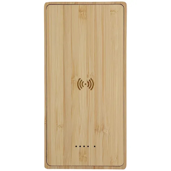 Bamboo 10,000mAh Solar/Wireless Powerbank - Bamboo 10,000mAh Solar/Wireless Powerbank - Image 4 of 16