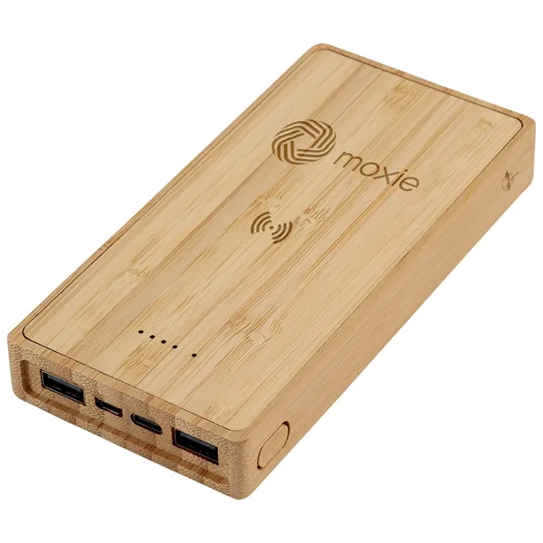 Bamboo 10,000mAh Solar/Wireless Powerbank - Bamboo 10,000mAh Solar/Wireless Powerbank - Image 6 of 16