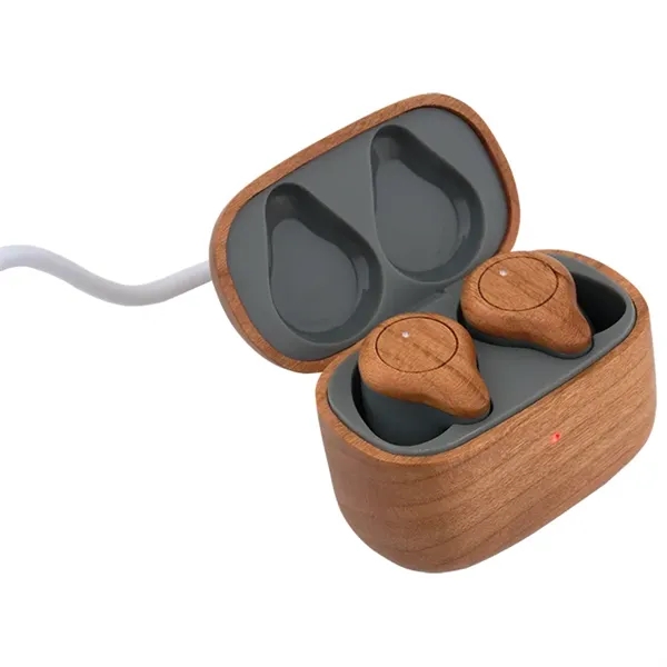 Cherry Wood TWS Wireless Earbuds and Charger Case - Cherry Wood TWS Wireless Earbuds and Charger Case - Image 5 of 19