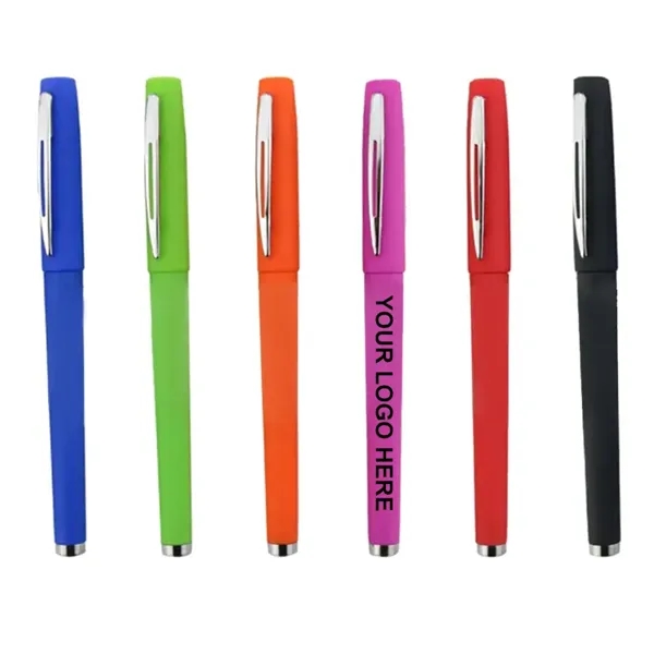 Plastic Gel Ink Pen with Cap - Plastic Gel Ink Pen with Cap - Image 0 of 6