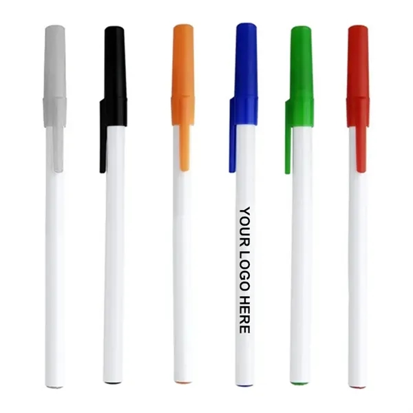 Plastic Ballpoint Pen with Cap - Plastic Ballpoint Pen with Cap - Image 0 of 6