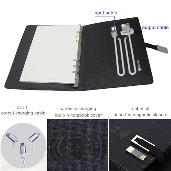 Tech Notebook with USB Drive & Wireless Battery Charger - Tech Notebook with USB Drive & Wireless Battery Charger - Image 3 of 6