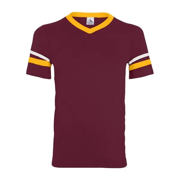 Augusta Sportswear V-Neck Jersey with Striped Sleeves - Augusta Sportswear V-Neck Jersey with Striped Sleeves - Image 36 of 72