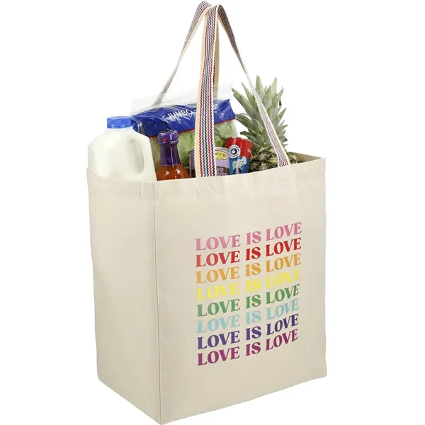 Rainbow Recycled 6oz Cotton Grocery Tote - Rainbow Recycled 6oz Cotton Grocery Tote - Image 2 of 3