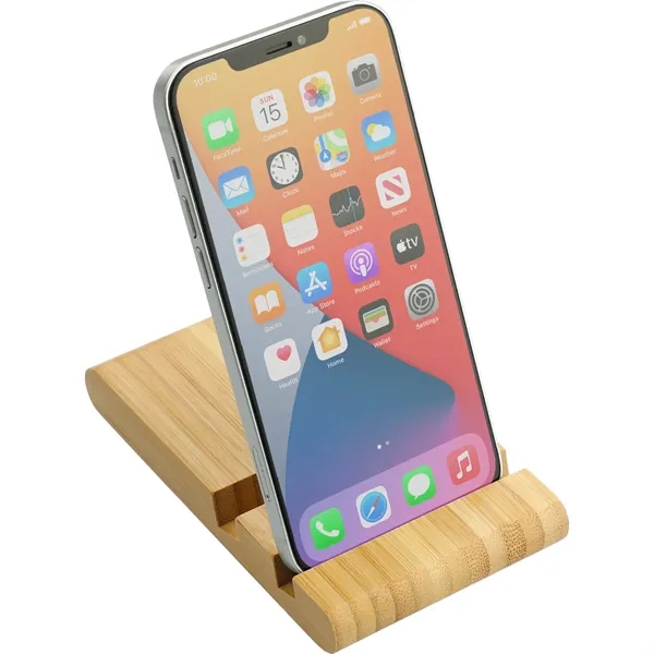 Estand FSC® 100% Bamboo Phone and Tablet Stand - Estand FSC® 100% Bamboo Phone and Tablet Stand - Image 5 of 6