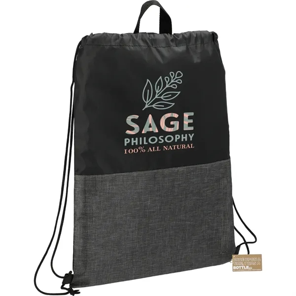 Ash Zippered Recycled Drawstring Bag - Ash Zippered Recycled Drawstring Bag - Image 3 of 3