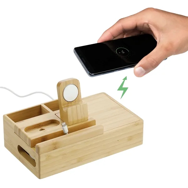 Bamboo Fast Wirelsss Charging Dock Station - Bamboo Fast Wirelsss Charging Dock Station - Image 8 of 13
