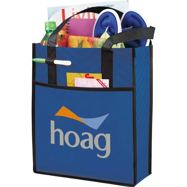 Printed Chevron Non-Woven Shopper Tote - Printed Chevron Non-Woven Shopper Tote - Image 5 of 5