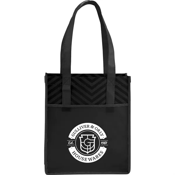 Printed Chevron Non-Woven Shopper Tote - Printed Chevron Non-Woven Shopper Tote - Image 0 of 5