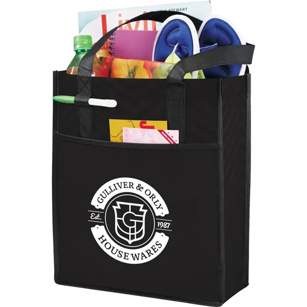 Printed Chevron Non-Woven Shopper Tote - Printed Chevron Non-Woven Shopper Tote - Image 3 of 5