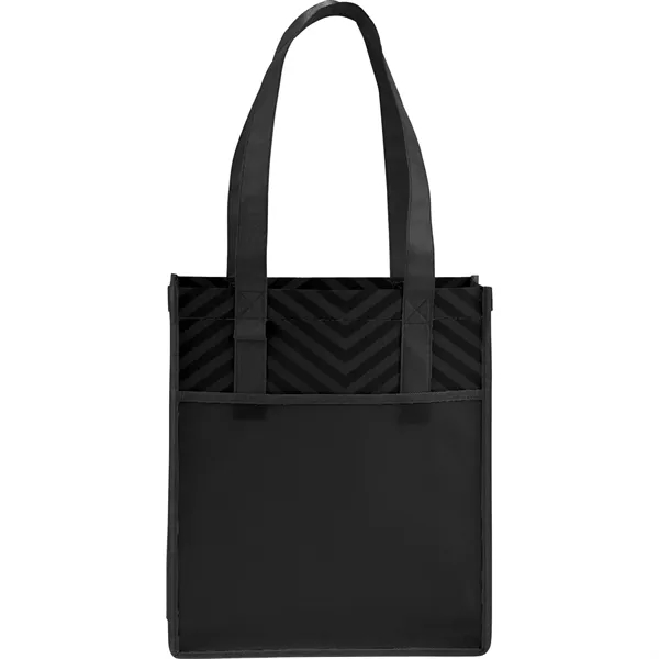 Printed Chevron Non-Woven Shopper Tote - Printed Chevron Non-Woven Shopper Tote - Image 2 of 5