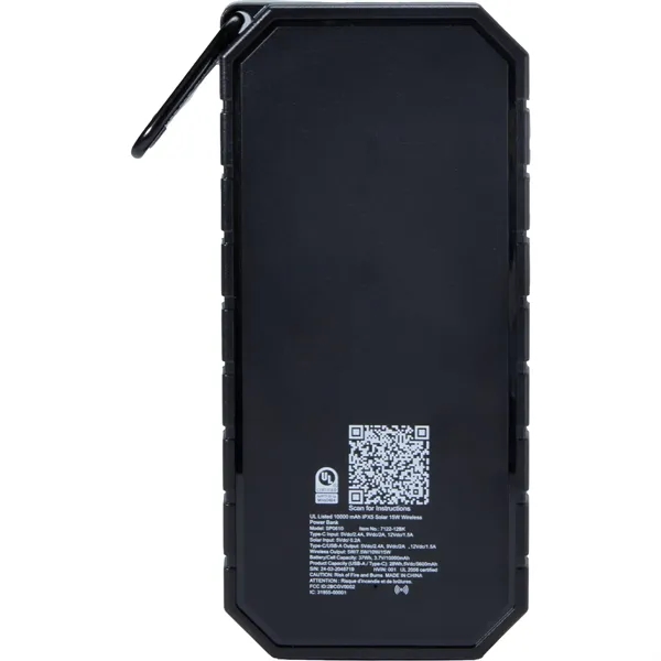 UL Listed 10000 IPX5 Solar 15W Wireless Power Ban - UL Listed 10000 IPX5 Solar 15W Wireless Power Ban - Image 4 of 4