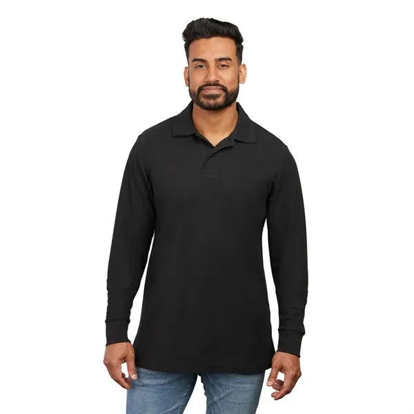 PALO Long Sleeve 100% Cotton Pique Polo - Men's