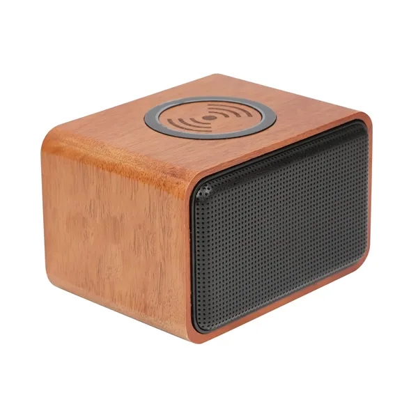 Wood Bluetooth Speaker with Wireless Charging Pad - Wood Bluetooth Speaker with Wireless Charging Pad - Image 0 of 13
