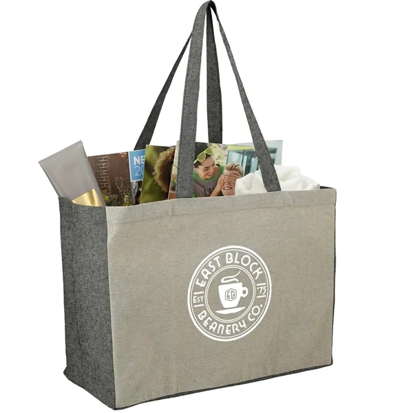 Recycled Cotton Contrast Side Shopper Tote - Recycled Cotton Contrast Side Shopper Tote - Image 1 of 5