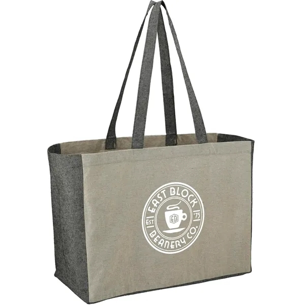 Recycled Cotton Contrast Side Shopper Tote - Recycled Cotton Contrast Side Shopper Tote - Image 2 of 5