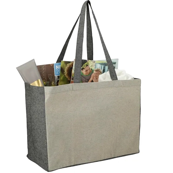 Recycled Cotton Contrast Side Shopper Tote - Recycled Cotton Contrast Side Shopper Tote - Image 4 of 5
