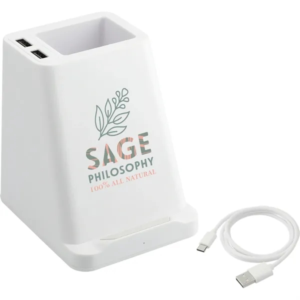 Wireless Charger Pen Holder/Dual Outputs - Wireless Charger Pen Holder/Dual Outputs - Image 6 of 9
