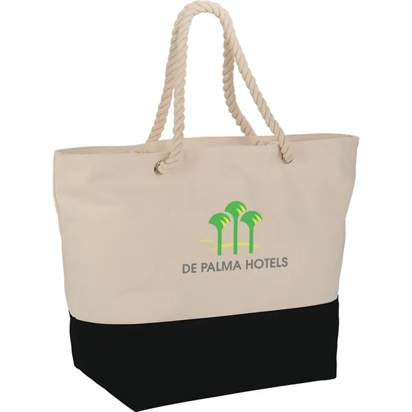 Zippered 12oz Cotton Canvas Rope Tote - Zippered 12oz Cotton Canvas Rope Tote - Image 2 of 3