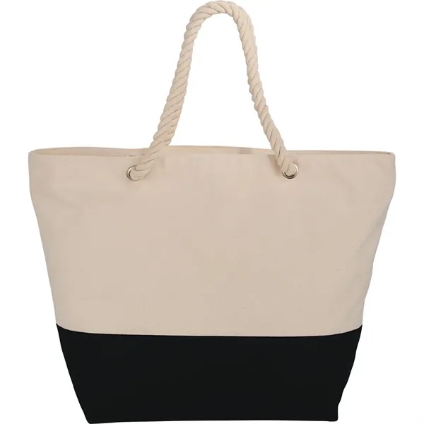 Zippered 12oz Cotton Canvas Rope Tote - Zippered 12oz Cotton Canvas Rope Tote - Image 1 of 3