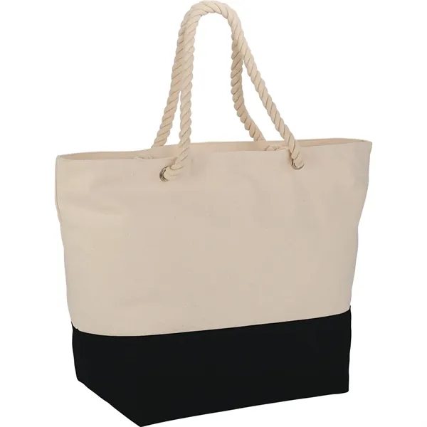 Zippered 12oz Cotton Canvas Rope Tote - Zippered 12oz Cotton Canvas Rope Tote - Image 3 of 3