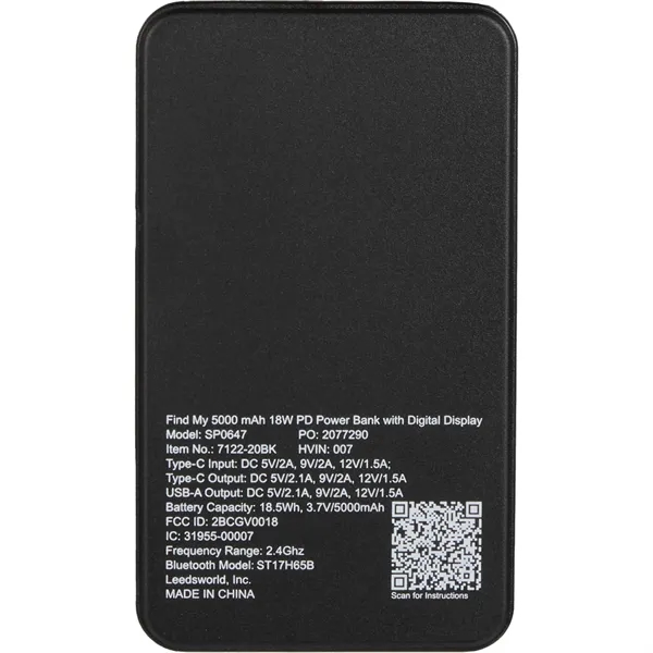 Find My 5000 mAh 18W PD Power Bank/Digital Display - Find My 5000 mAh 18W PD Power Bank/Digital Display - Image 4 of 15