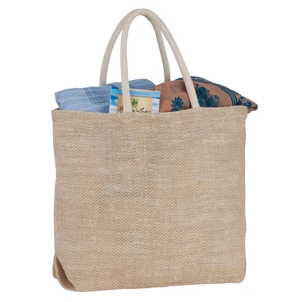 Herringbone Jute Tote - Herringbone Jute Tote - Image 5 of 5