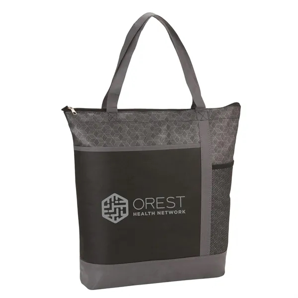 Chrome Non-Woven Zipper Convention Tote - Chrome Non-Woven Zipper Convention Tote - Image 1 of 5