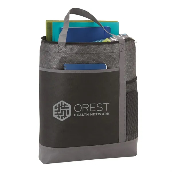 Chrome Non-Woven Zipper Convention Tote - Chrome Non-Woven Zipper Convention Tote - Image 2 of 5