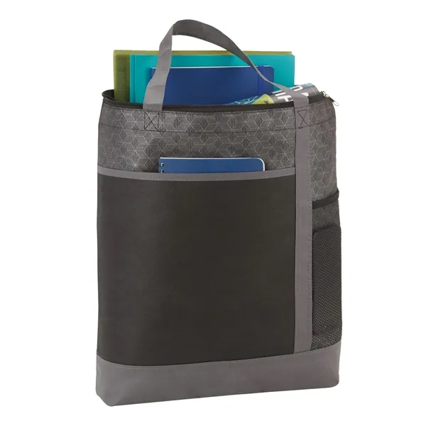 Chrome Non-Woven Zipper Convention Tote - Chrome Non-Woven Zipper Convention Tote - Image 4 of 5