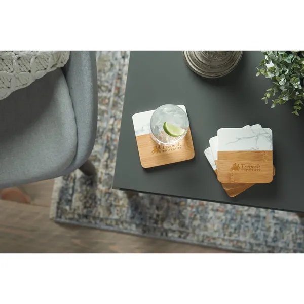 Marble and Bamboo Coaster Set - Marble and Bamboo Coaster Set - Image 2 of 9