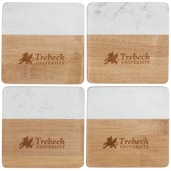 Marble and Bamboo Coaster Set - Marble and Bamboo Coaster Set - Image 0 of 9