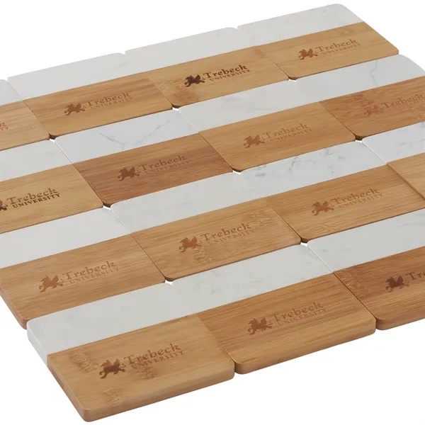 Marble and Bamboo Coaster Set - Marble and Bamboo Coaster Set - Image 8 of 9