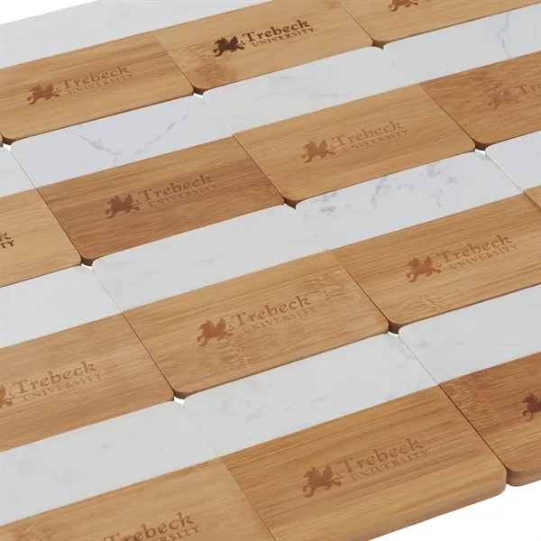 Marble and Bamboo Coaster Set - Marble and Bamboo Coaster Set - Image 9 of 9