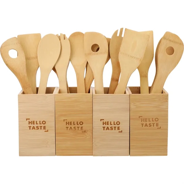 Bamboo 4-piece Kitchen Tool Set and Canister - Bamboo 4-piece Kitchen Tool Set and Canister - Image 1 of 7